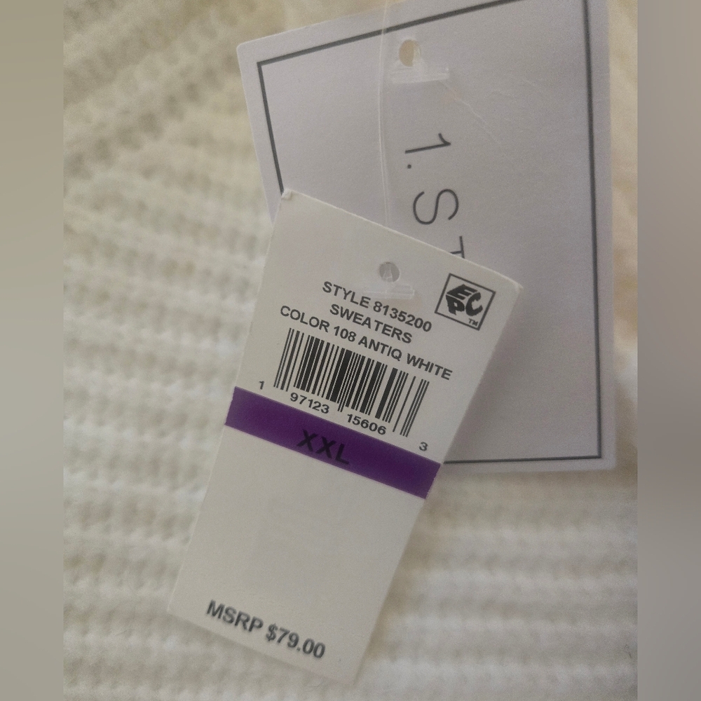 1.STATE Back Cutout Cream Turtleneck Raglan Sleeves Sweater Women's Size XXL NWT - Picture 5 of 6